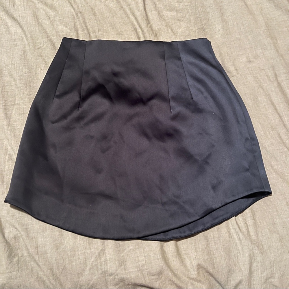 Zara Dark Green Satin Skirt